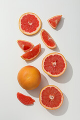 Juicy summer fruit - grapefruit, concept of fresh food