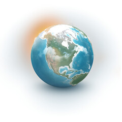 Earth globe transparent background 3D Render