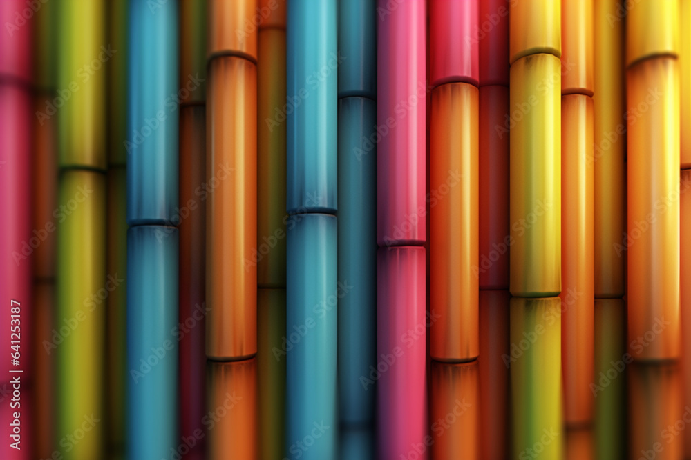Poster an image featuring abstract bamboo motifs, with vertical lines and soothing colors. generative ai te
