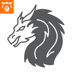 Dragon 2024 year solid icon, glyph style icon for web site or mobile app, merry christmas and new year, zodiac and horoscope symbol vector icon, simple vector illustration, vector graphics.