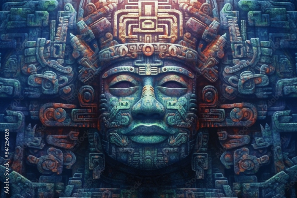 Leinwandbilder an image featuring abstract representations of olmec cosmology, with celestial motifs and cosmic col