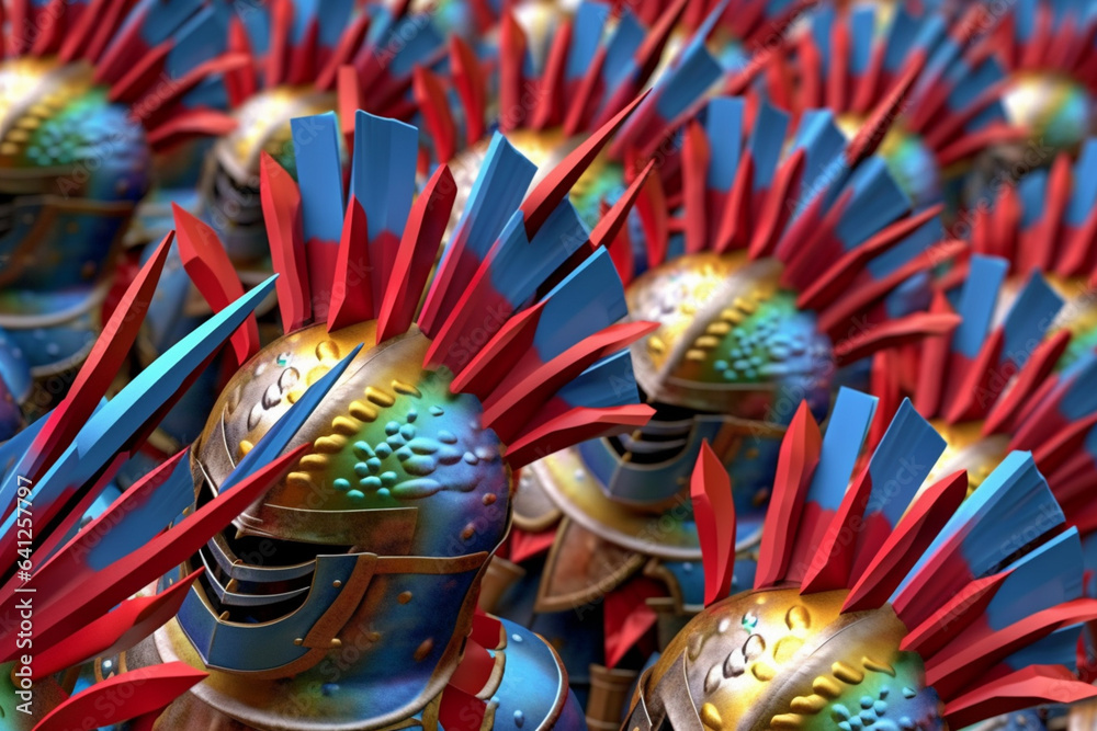 Leinwandbilder an abstract representation of the macedonian phalanx formation, with interlocking geometric shapes a
