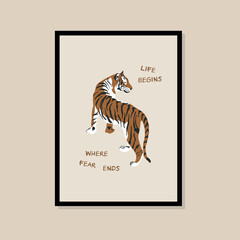 Tiger vector art print poster for your wall art gallery	