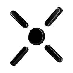 This is a beautifully designed 3D abstract icon with a beautiful metallic texture.