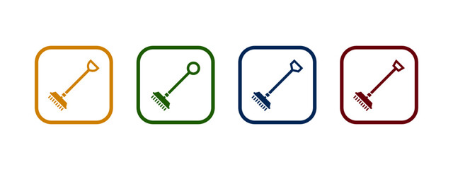 rake icon vector illustration. garden rake icon concept