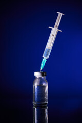 Injection with vaccine for COVID19 in studio