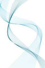 Vector illustration of blue waves. Wave with lines created using blend tool. Curved wavy line, smooth stripe.