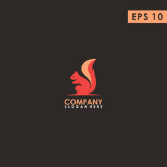 Squirrel Logo Design Vector Template. Modern Design. Vector Illustration