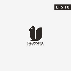 Abstract Squirrel Logo Design Vector Template. Modern Design. Vector Illustration