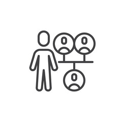Social bonds line icon
