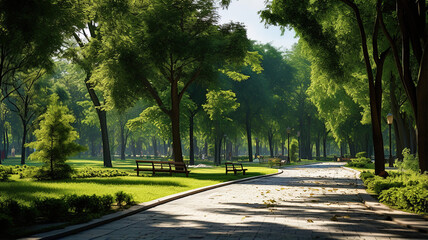 Fototapeta premium City park's pathways for walking