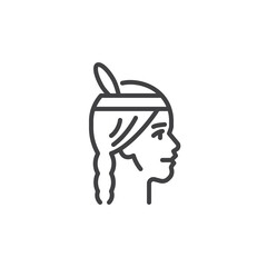 Indigenous person line icon