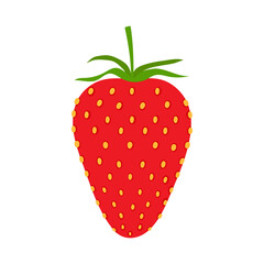 Strawberry isolated on white background. Strawberry (Fragaria ananassa). External view of fruit. 