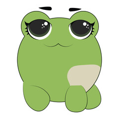 Baby frog smiling in a kawaii style