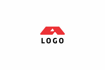 Template logo design solution with simple dynamical letter A 