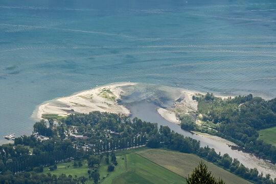 Locarno, Maggia, Fluss, Flussdelta Lago Maggiore, See,  Maggia-Delta, M&uuml;ndung, Flussm&uuml;ndung, Locarno, Ascona, Sommer, Tessin, Schweiz