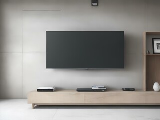 living room with tv on wall