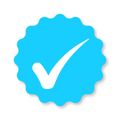 Check mark icon for design blue color. Checkmark easily editable stock illustration.