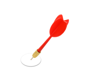 PNG, darts, a dart stuck in a target, isolated on a white background