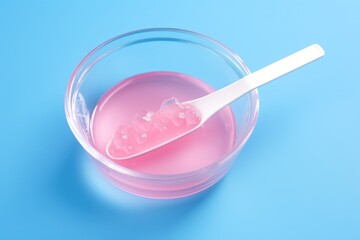 liquid pink pearl wax or sugar paste for depilation - obrazy, fototapety, plakaty