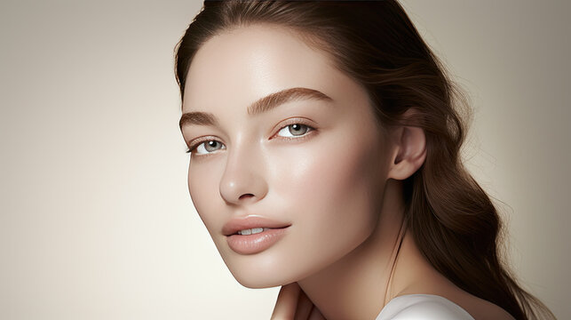 Portrait of a beautiful Caucasian woman. Skin care concept