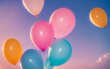 Vibrant Pastel Color Balloons Illuminate Playful Creations  ai generated