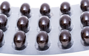 background of pills close-up
