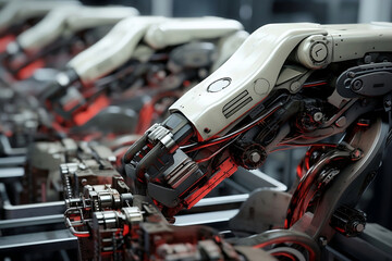 Modern Technology, Evolving Machines Capture close-up shots of robotic arms or machinery in motion, showcasing AI-driven automation.