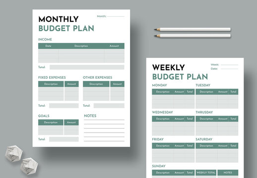 Monthly Budget Planner Design