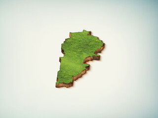 High-quality Lebanon 3D soil map, Lebanon 3D soil map render.