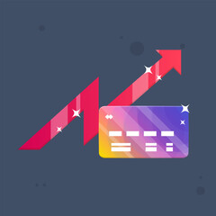 Currency Icon Isolated For Business Banking And E-Commerce Credit Card  Investment Arrow Vector Design