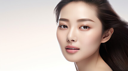 Obraz premium Portrait of a beautiful Asian woman. Skin care concept