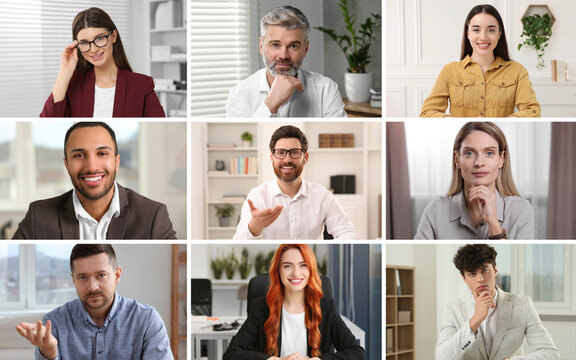 Collage with photos of different men and women