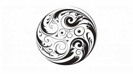 hand drawn ying yang symbol of harmony and balance