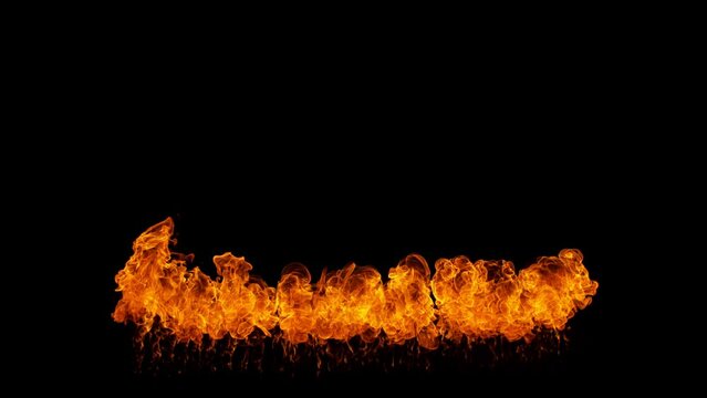 Super Slow Motion Shot of Flame Explosion Isolated on Black Background at 1000fps.