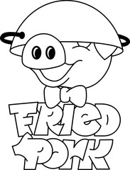 Fried pork mascot logo