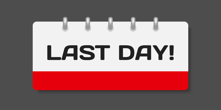 Countdown daily page calendar icon - last day