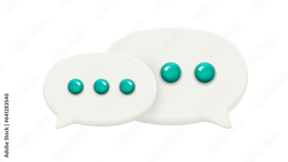 Poster two speech bubbles. internet conversation concept. 3d vector illustration