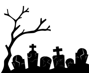 Background image for Halloween festival. Image of a cemetery at night for background design.