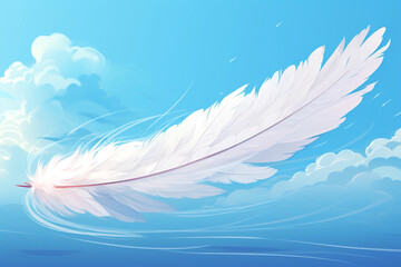 Fototapeta na wymiar Soft feathers bird blue wing fluffy background white