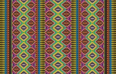 Aztec ethnic background design vector with a seamless pattern. Traditional motifs are illustrated. Element of a seamless pattern template