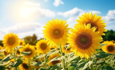 Agriculture sunlight nature meadow sunflower sun yellow field oil farming summer