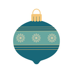 Christmas ball on a white background. Vintage vector illustration.