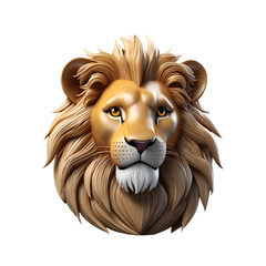 Obraz premium 3D lion illustration, Lion cartoon isolated on white, Lion clipart illustration, Generative AI 