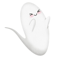 Halloween White Ghost Watercolor.