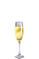 Digital png illustration of glass of champagne on transparent background