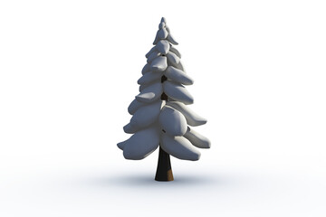 Digital png illustration of fir tree with snow on transparent background