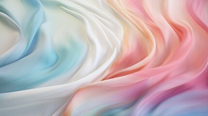 Obraz premium Soft pastel waves on a silk canvas, mimicking the graceful flow of watercolors on parchment flat lay