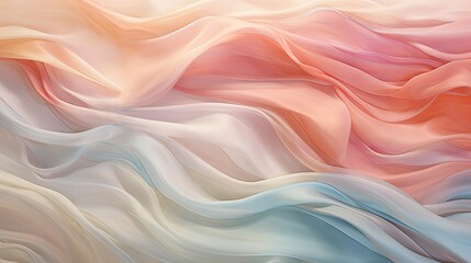 Soft pastel waves on a silk canvas, mimicking the graceful flow of watercolors on parchment flat lay