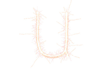 Digital png illustration of u letter on transparent background